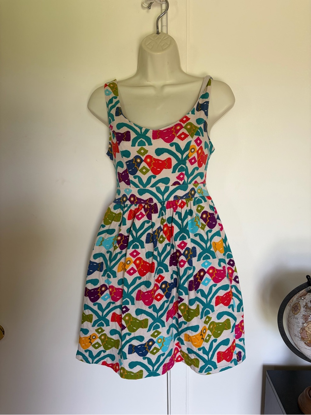 Judith March White Dress with Multicolor Floral Print